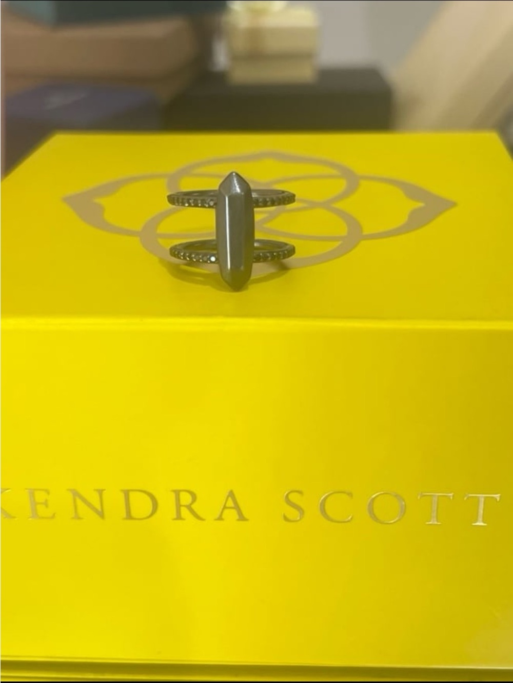 Kendra Scott Women's Abra Band Ring in Gunmetal Size 6 #987 - Picture 8 of 9